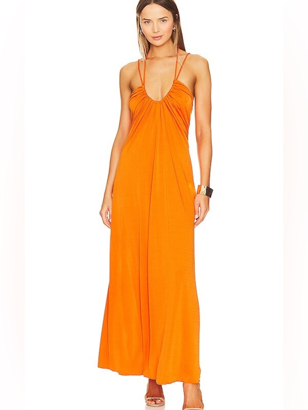 Jonathan Simkhai Hayes orange maxi dress